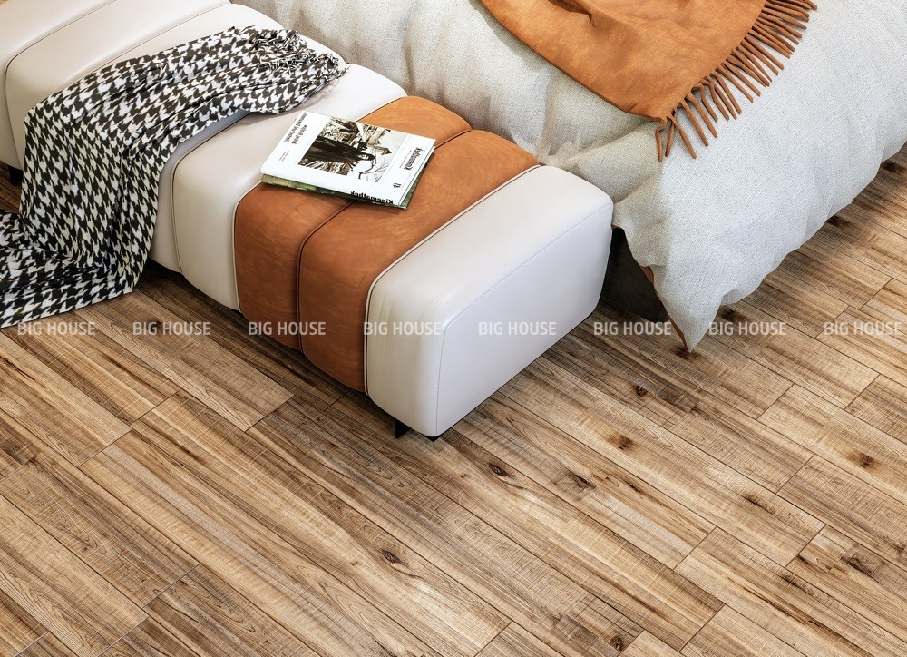 Gạch giả gỗ lát phòng ngủ phong cách rustic Gạch giả gỗ lát phòng ngủ phong cách rustic