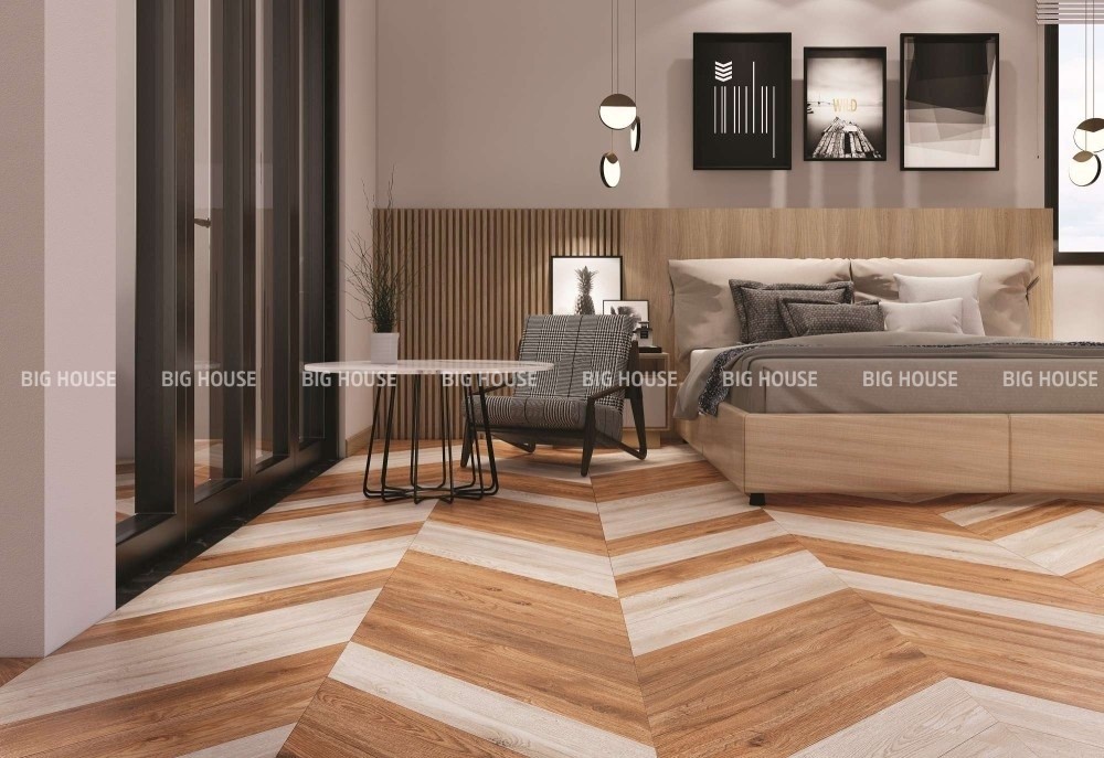 Gạch lát nền phòng ngủ giả gỗ Viglacera NY-GK15904 Gạch lát nền phòng ngủ giả gỗ Viglacera NY-GK15904