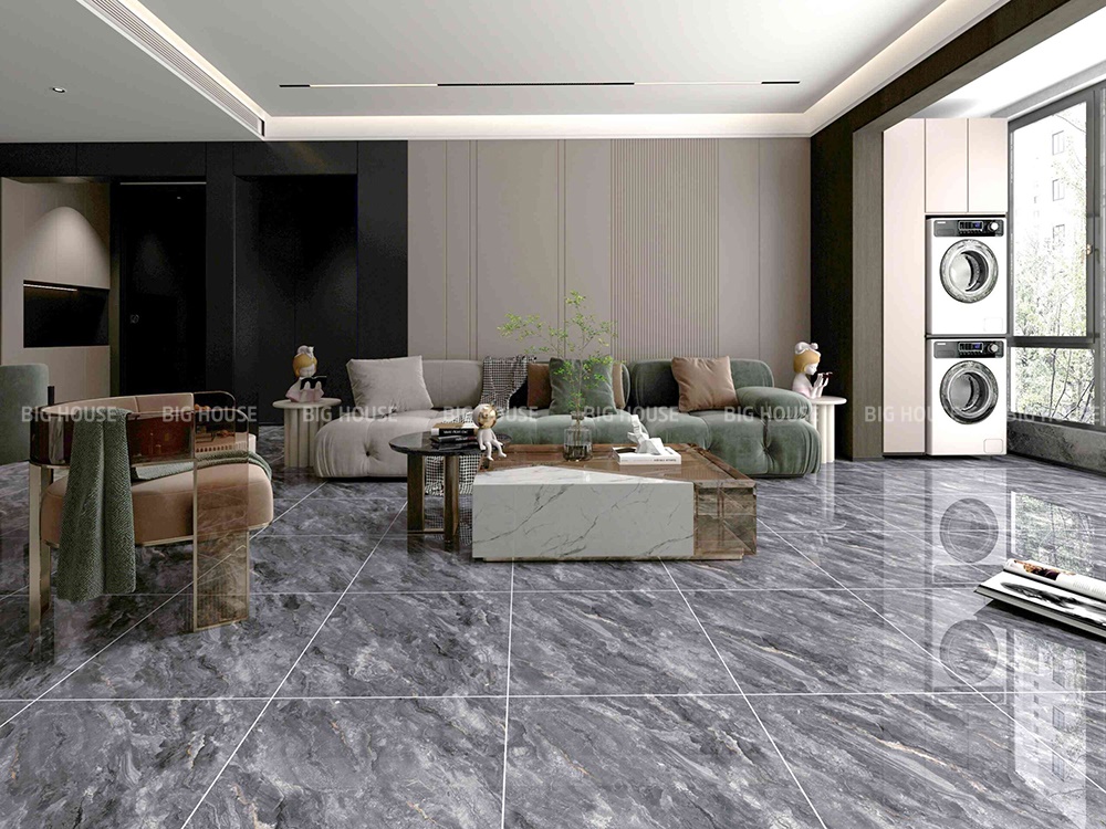 gạch lát nền 60x60 vân đá marble xám Tasa 6351