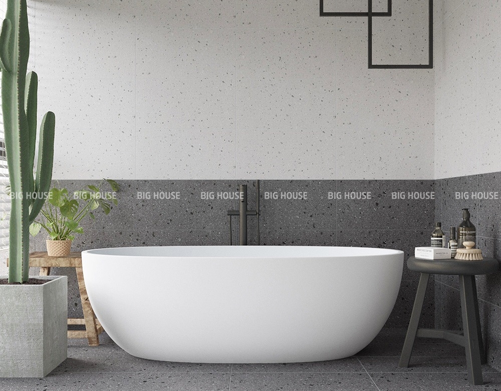 gạch terrazzo ốp tường 30x60 màu xám