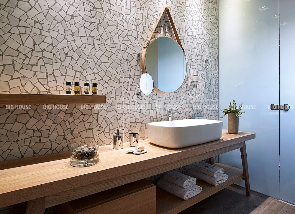 Mẫu gạch terrazzo nứt tone xám trắng