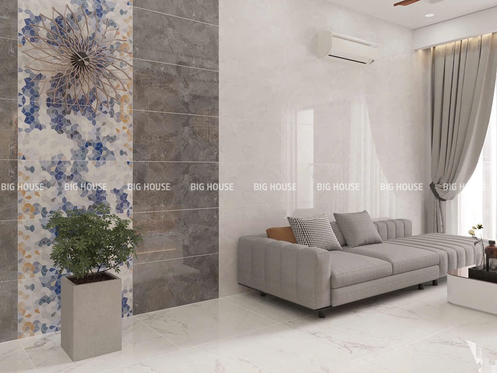 Gạch 400x800 có thể được ốp kết hợp với các loại vật liệu khác