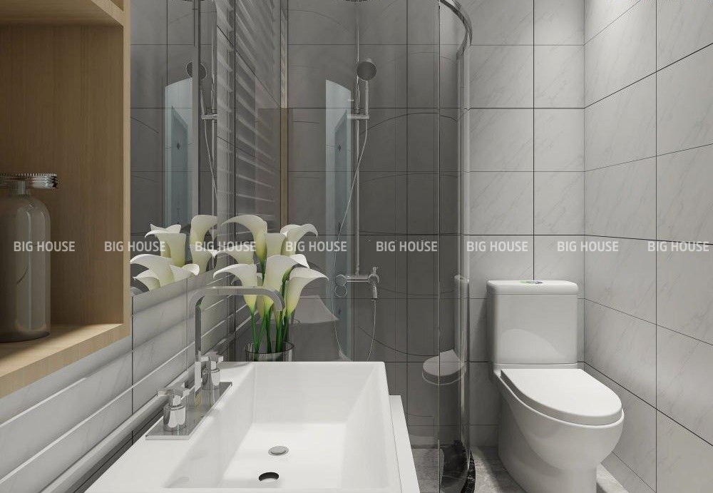Mẫu gạch ốp nhà tắm nhỏ 3m2 kích thước 30x60 Mẫu gạch ốp nhà tắm nhỏ 3m2 kích thước 30x60