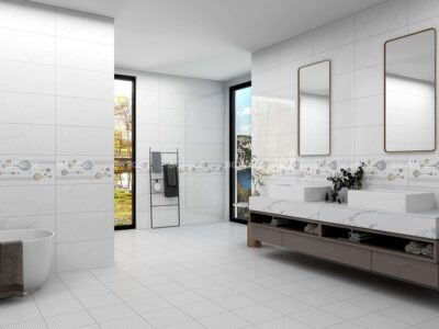 FULL Mẫu gạch ốp nhà vệ sinh màu trắng Đơn giản, Thẩm mỹ