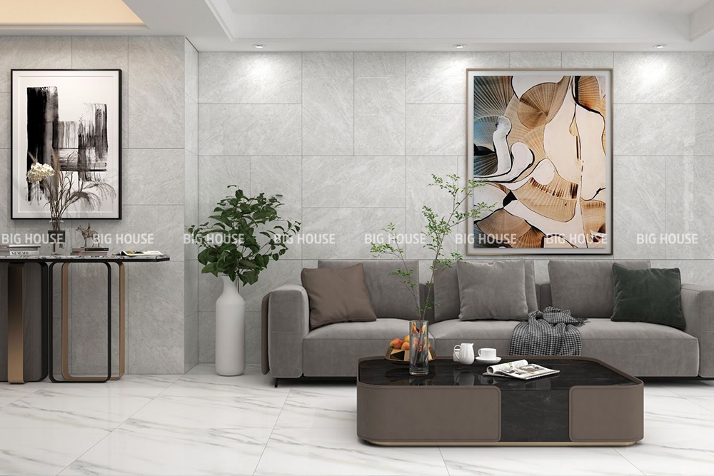 gạch ốp tường phòng khách 40x80 Đồng Tâm 4080CLOUD002-H+