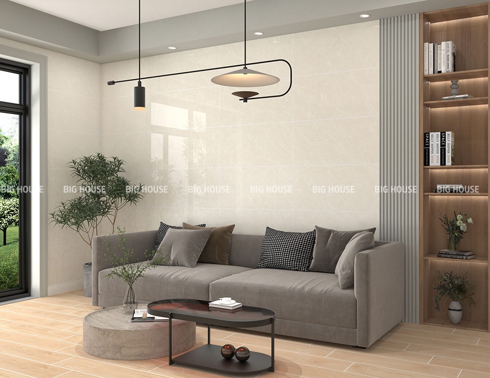 gạch ốp tường phòng khách 40x80 Đồng Tâm 4080TRAVERTINE003-H+