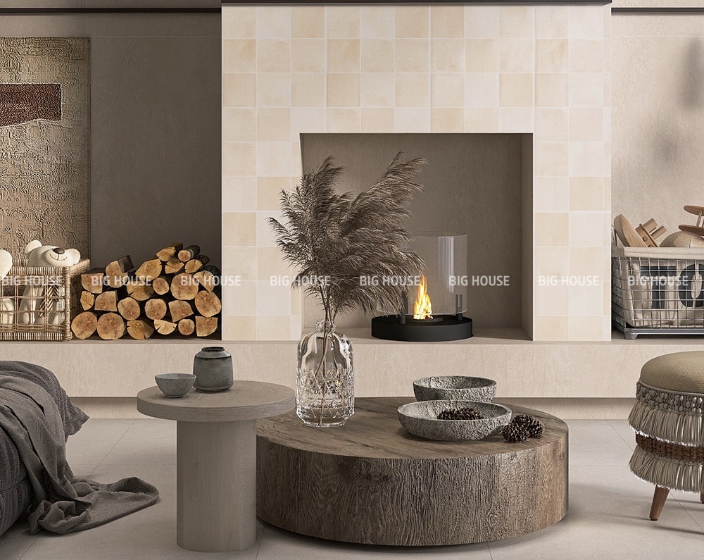 gạch ốp tường phòng khách 40x80 giả thẻ MF48Y01C