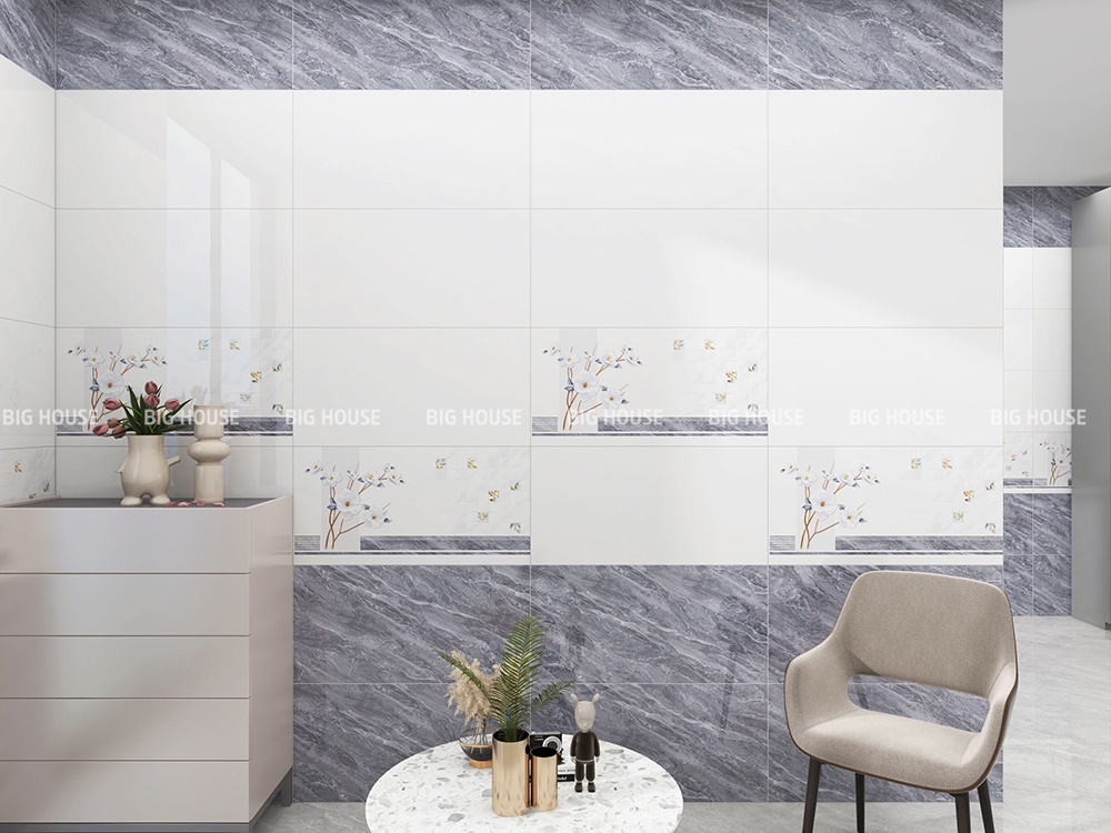 Gạch 40x80 Prime 08495 họa tiết vân đá xám mang đến sự sang trọng và bền bỉ vượt thời gian. gạch ốp tường phòng khách 40x80 Prime 08495