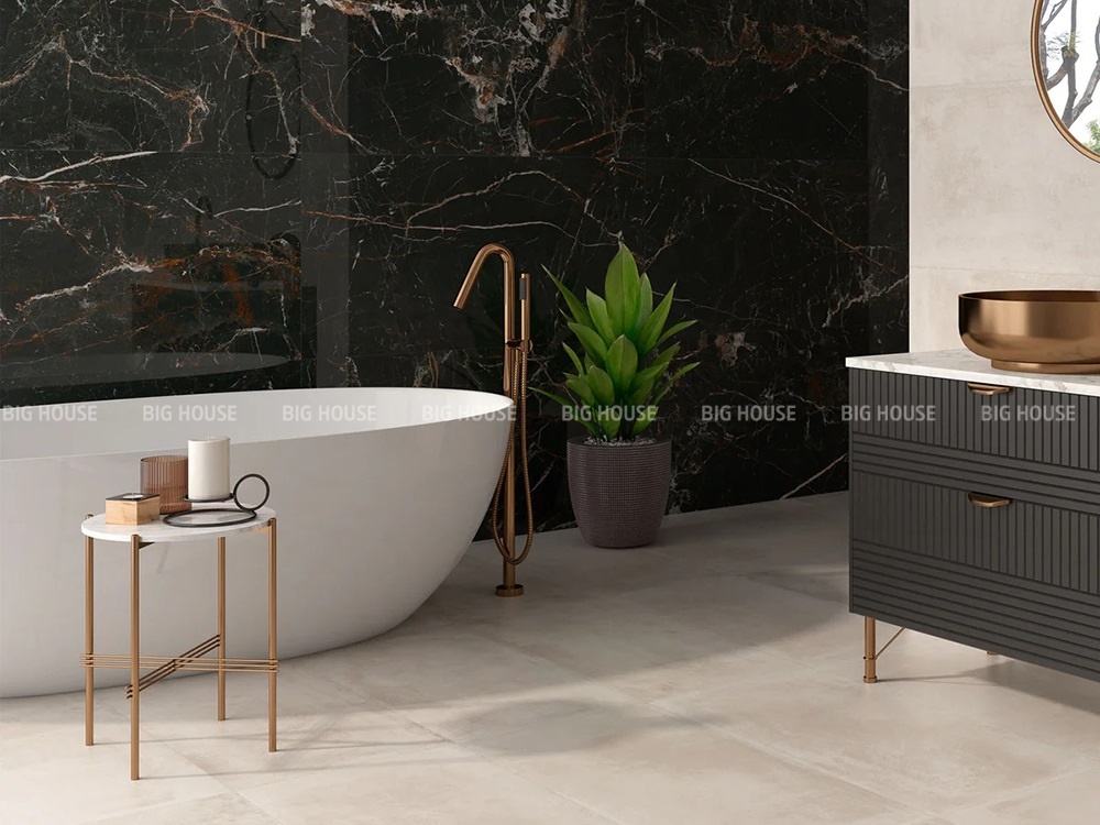 ưu điểm gạch ốp nhà vệ sinh màu đen