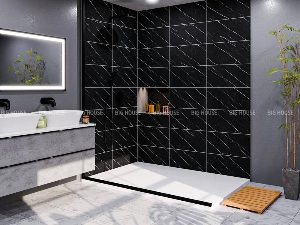 ưu điểm gạch ốp nhà vệ sinh màu đen