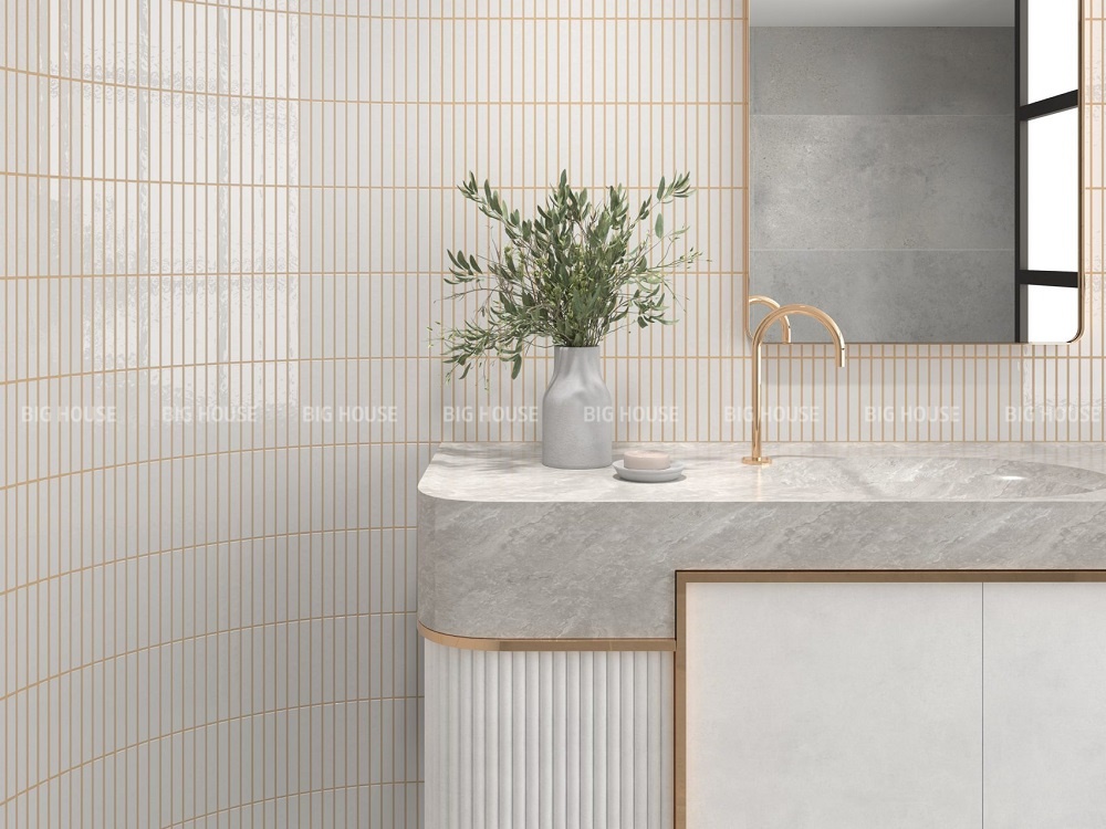 gạch mosaic gốm dễ thi công