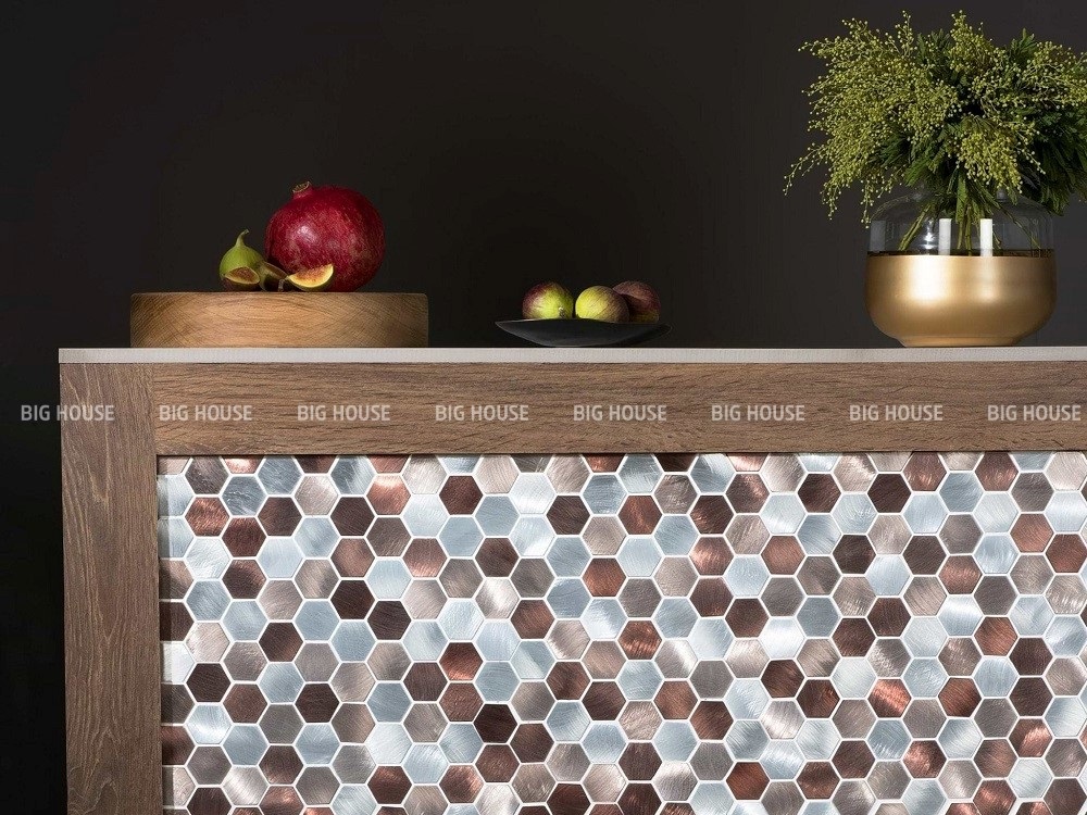 Gạch mosaic đa sắc màu, hình dạng lục giác Gạch mosaic đa sắc màu, hình dạng lục giác