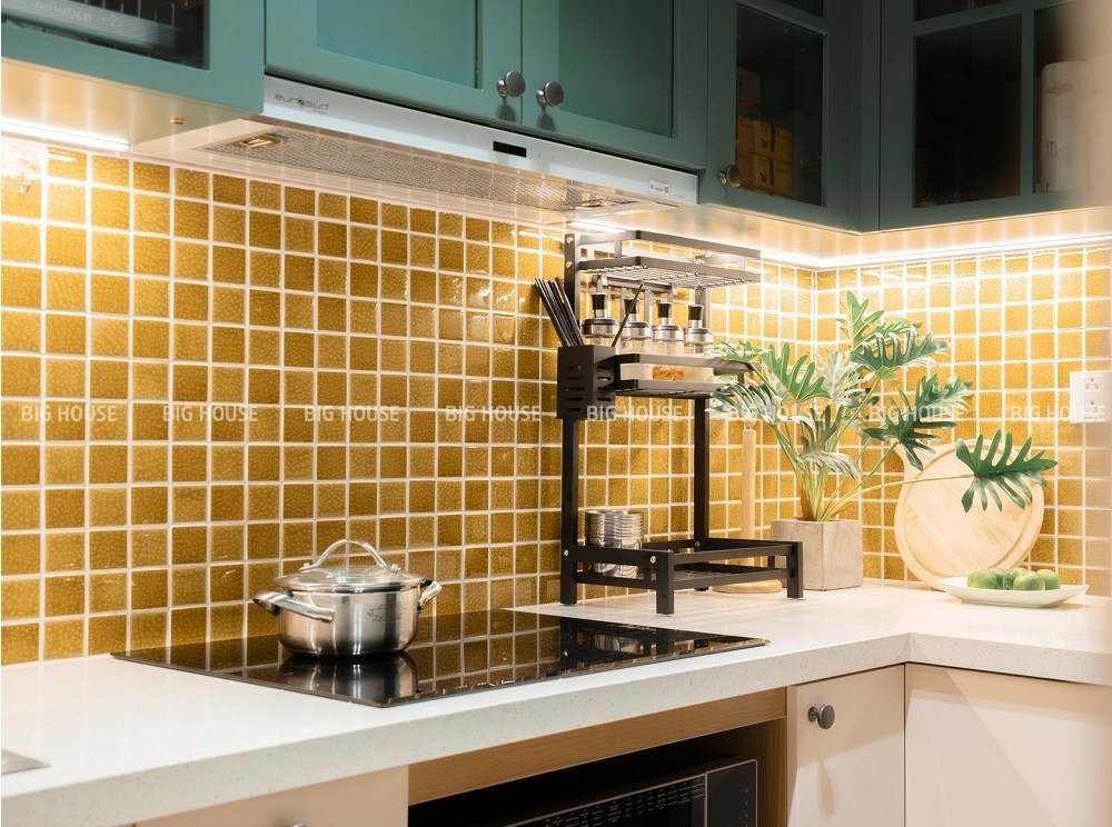 Gạch mosaic hình vuông màu vàng Gạch mosaic hình vuông màu vàng