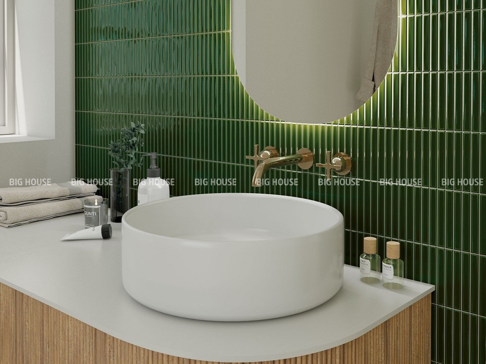 Mẫu gạch mosaic xanh lục dạng thẻ que Mẫu gạch mosaic xanh lục dạng thẻ que