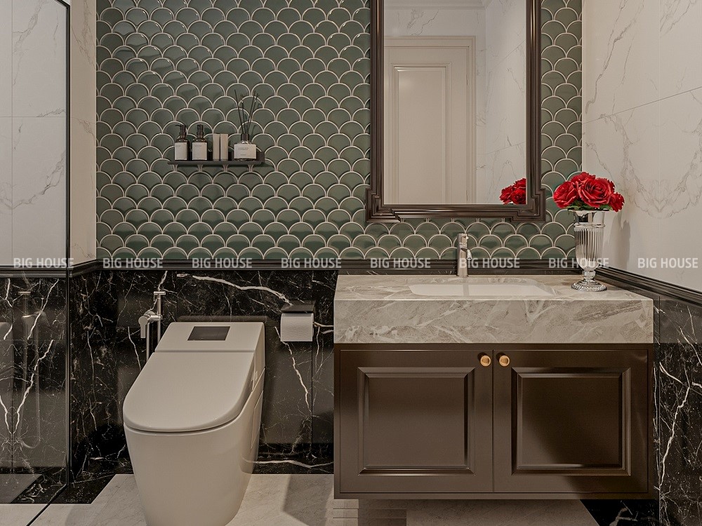 Gạch mosaic xanh lục ốp phòng tắm Gạch mosaic xanh lục ốp phòng tắm
