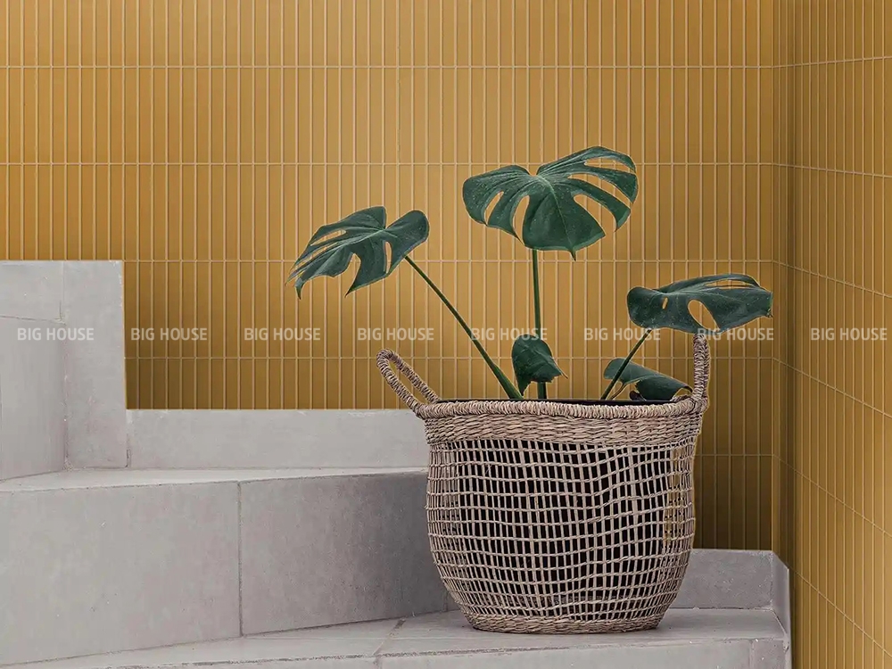 gạch thẻ mosaic màu vàng mustard