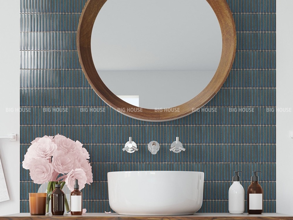 gạch thẻ mosaic piano blue