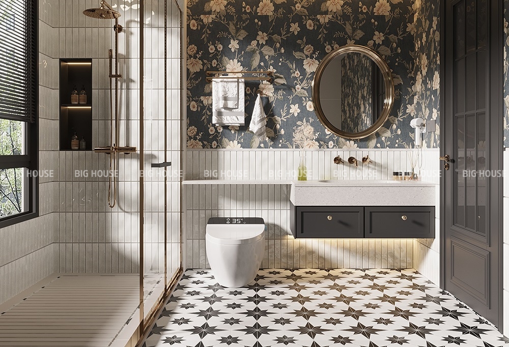 gạch bông đen trắng F3018