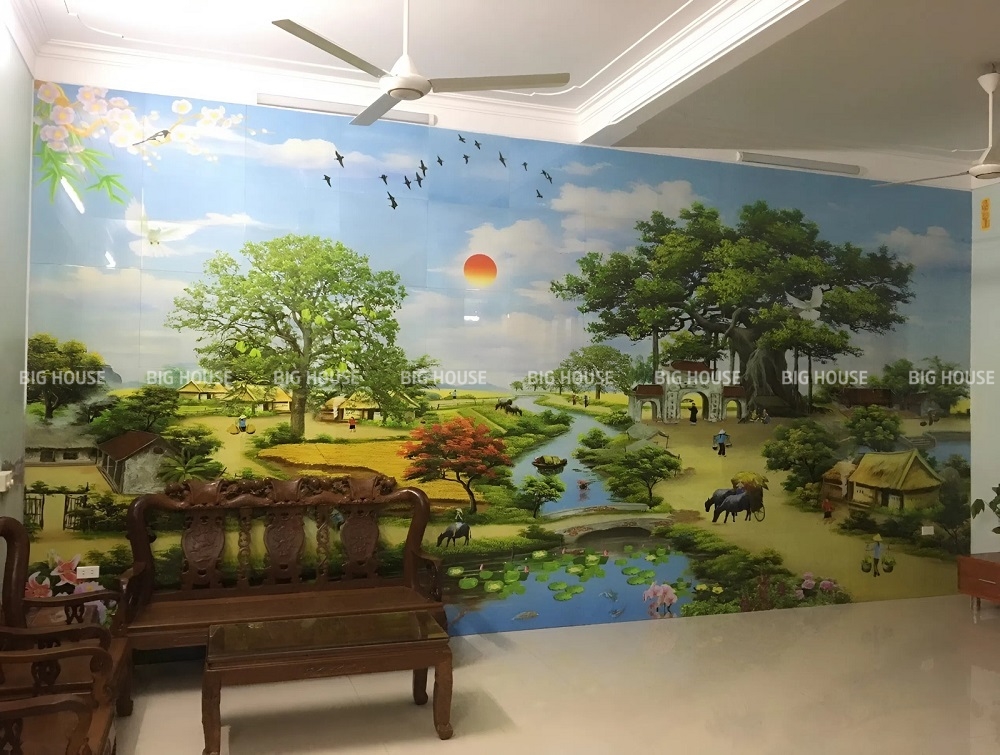 gạch 3D ốp phòng khách