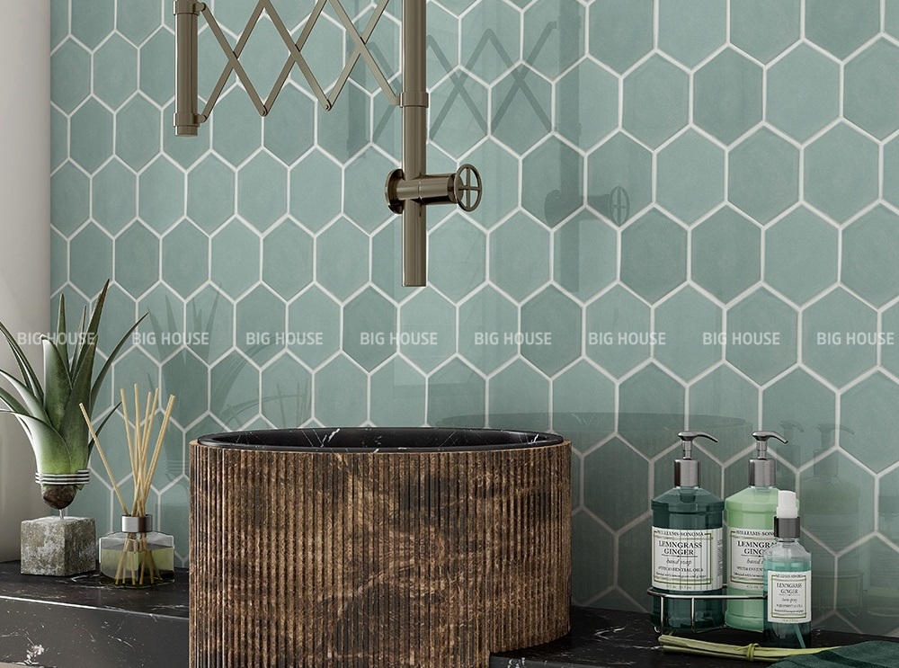 Mẫu gạch lục giác mosaic xanh Sage tạo sự tươi mới Mẫu gạch lục giác mosaic xanh Sage tạo sự tươi mới
