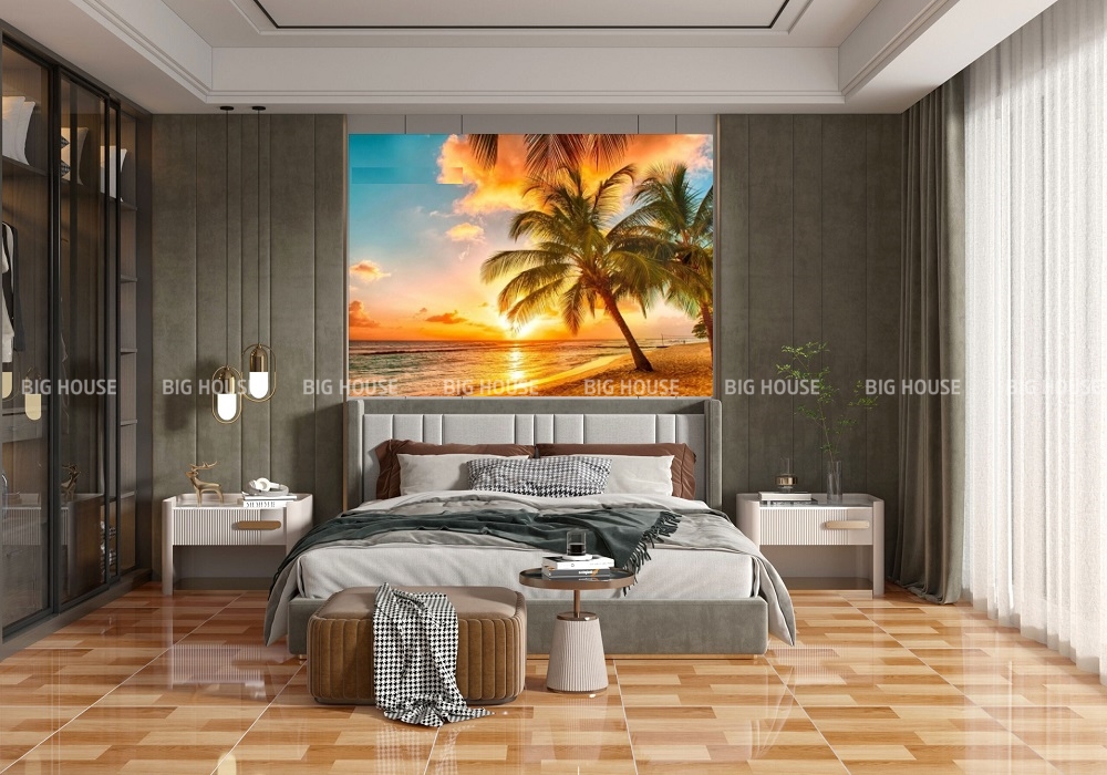 tranh gạch 3d phong cảnh hoàng hôn