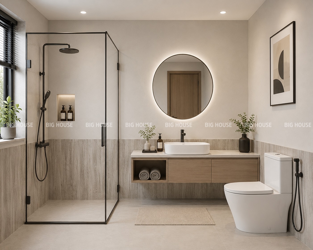 gạch giả gỗ 40x90 ốp phòng tắm
